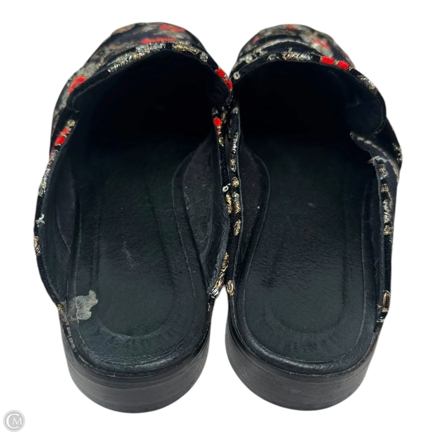 At Ease Embroidered Velvet Loafer Mules By Free People In Multi-colored, Size: 10
