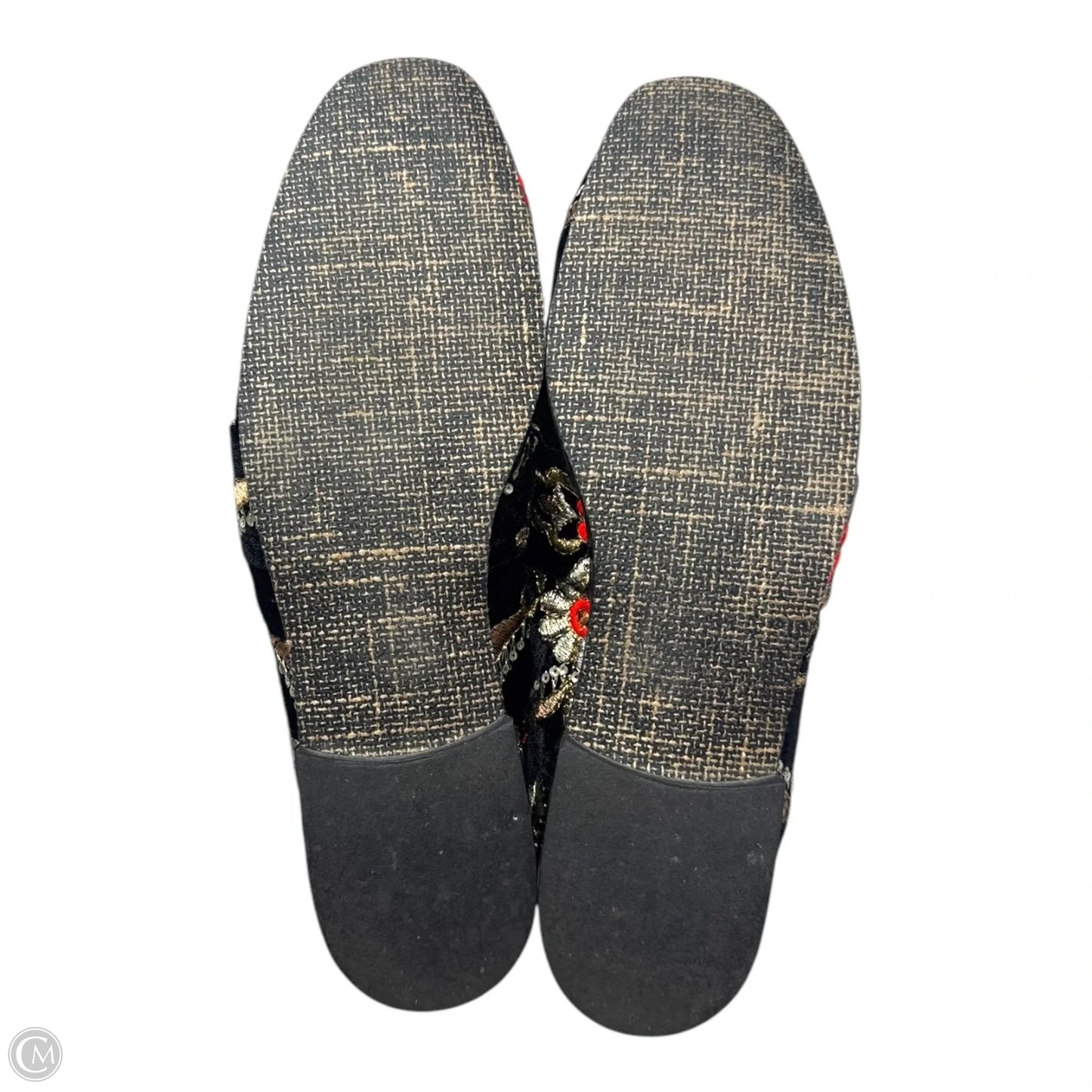 At Ease Embroidered Velvet Loafer Mules By Free People In Multi-colored, Size: 10