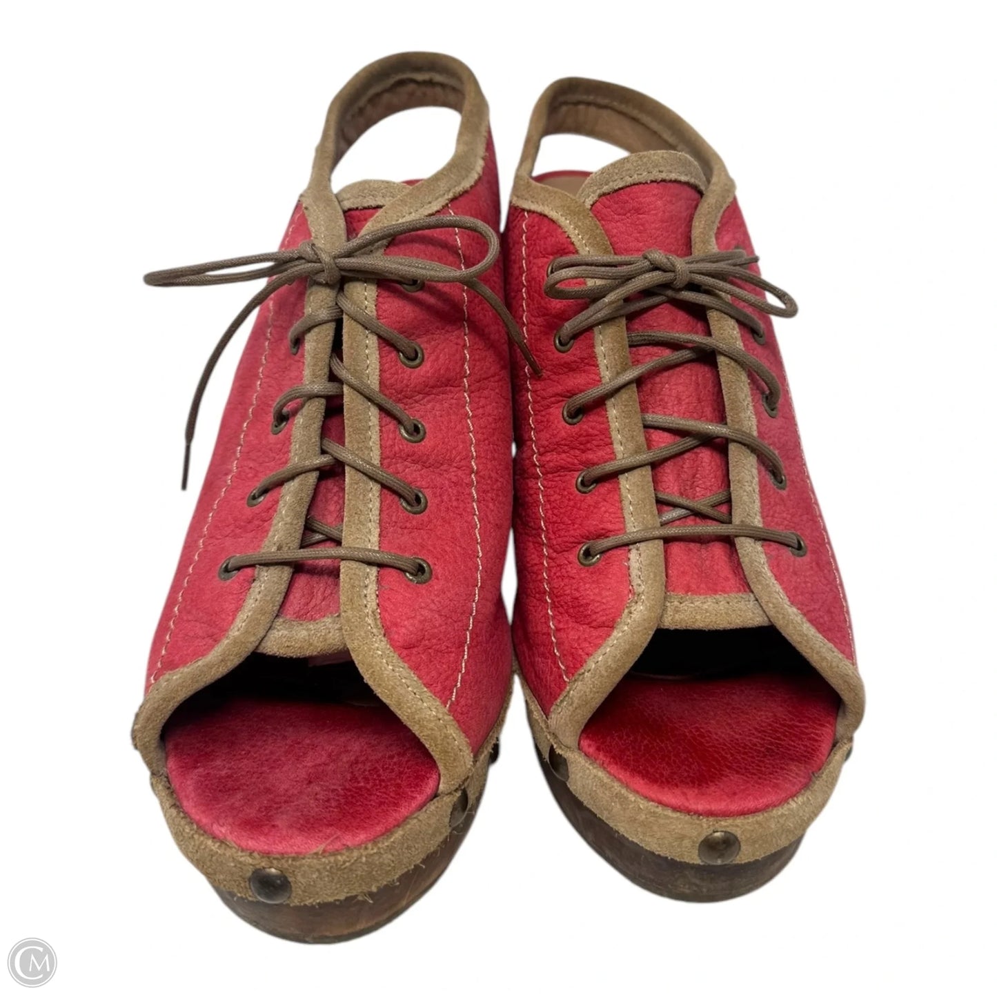 Mariel 500 Sandals Heels Platform By Cubanas In Red, Size: 9