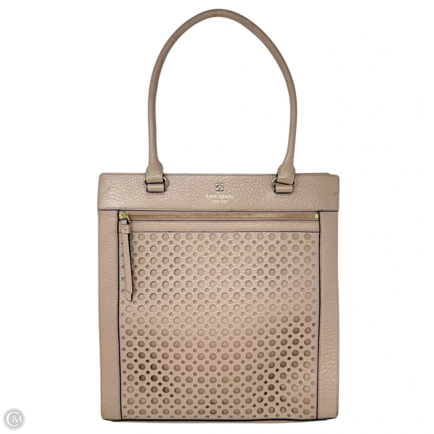 Perri Lane Bubbles Lynne Perforated Leather Tote Bag Designer By Kate Spade, Size: Large