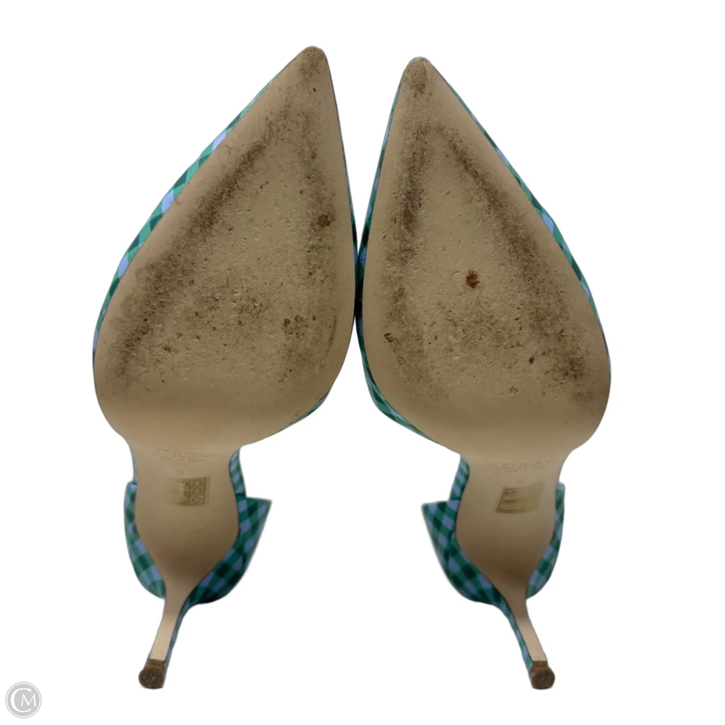 Elsie Gingham D’Orsay Shoes Heels Stiletto By J. Crew In Blue & Green, Size: 8