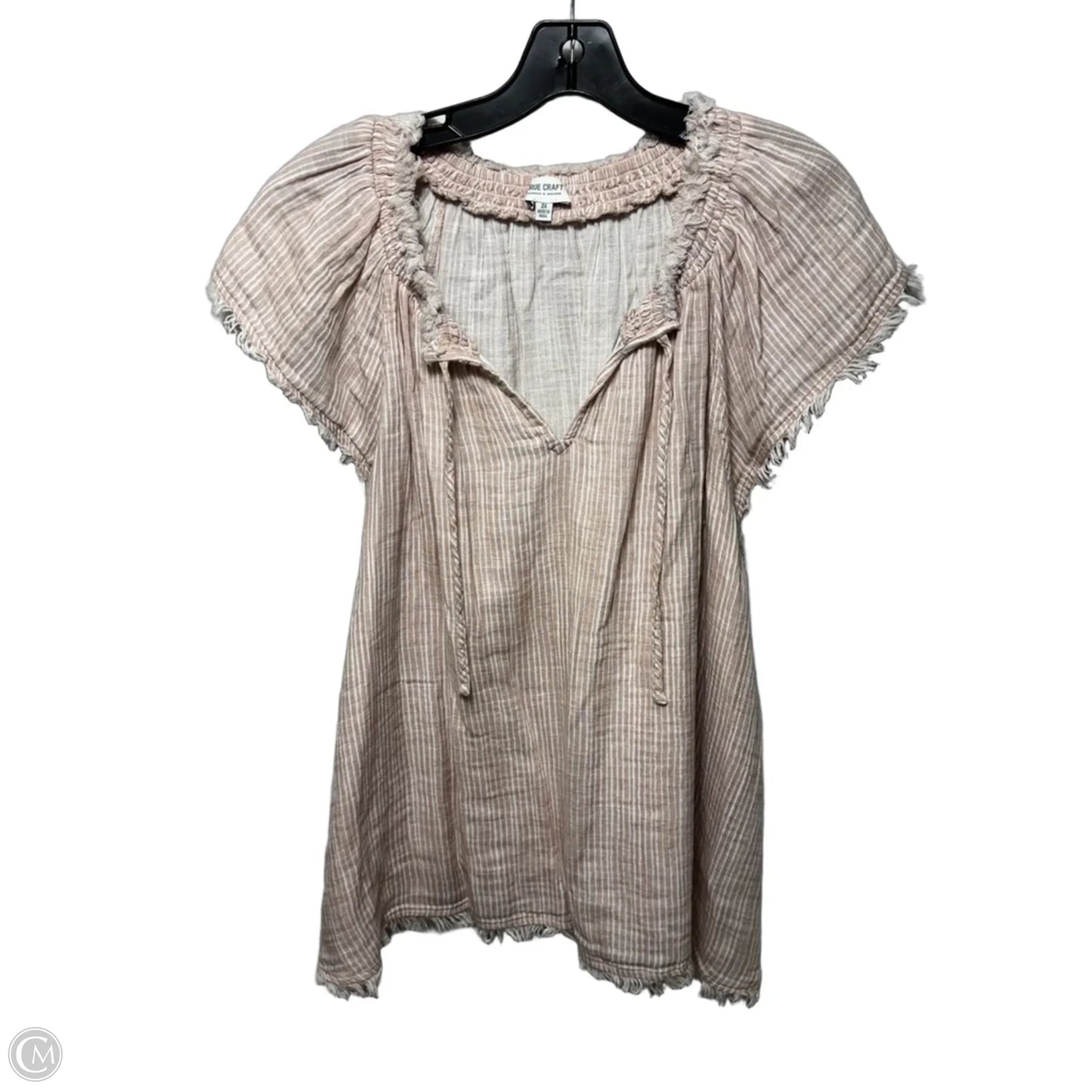 Top Short Sleeve By True Craft In Striped Pattern, Size: 2x