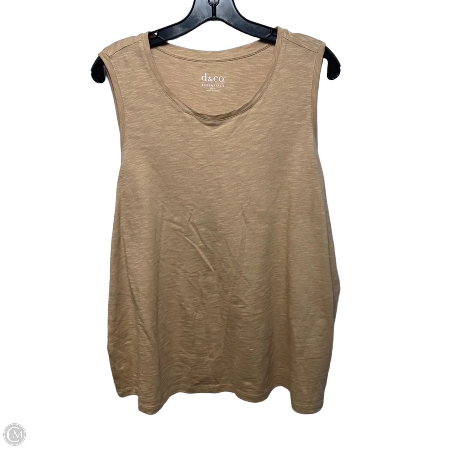 Top Sleeveless By D&co. In Tan, Size: Xl
