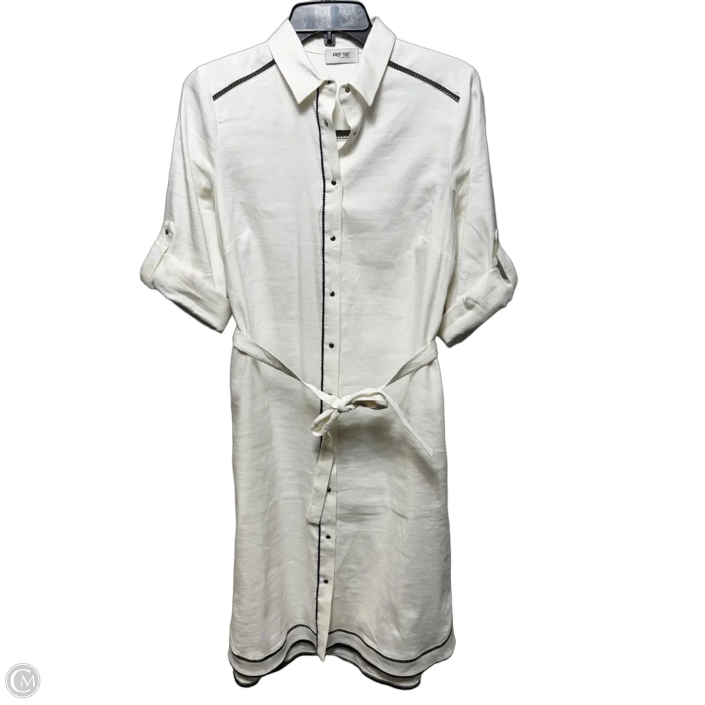 Dress Casual Midi By Per Se In Cream, Size: 6