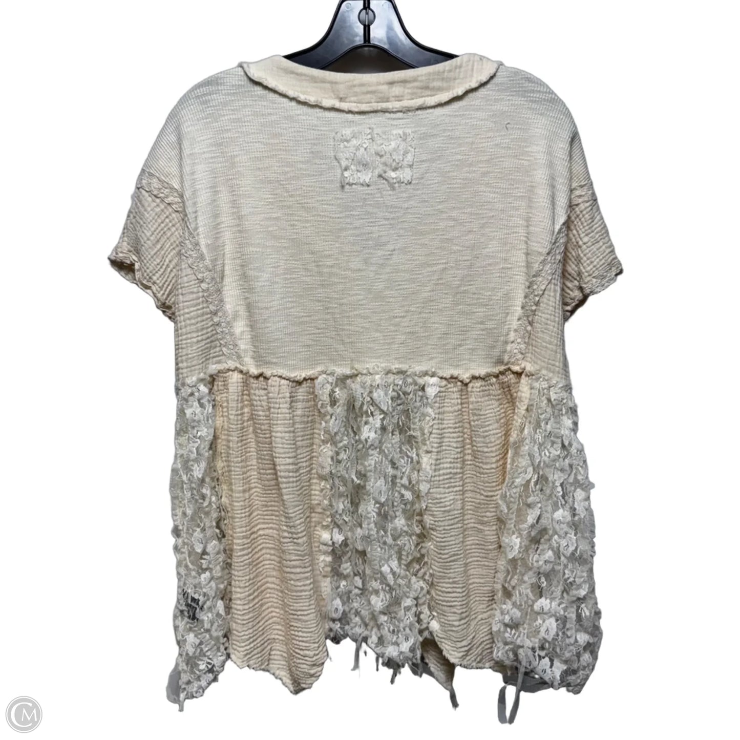 Top Short Sleeve By Pol In Cream, Size: S
