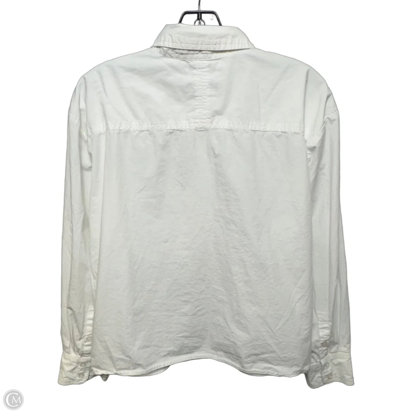 Top Long Sleeve By Quince In White, Size: M