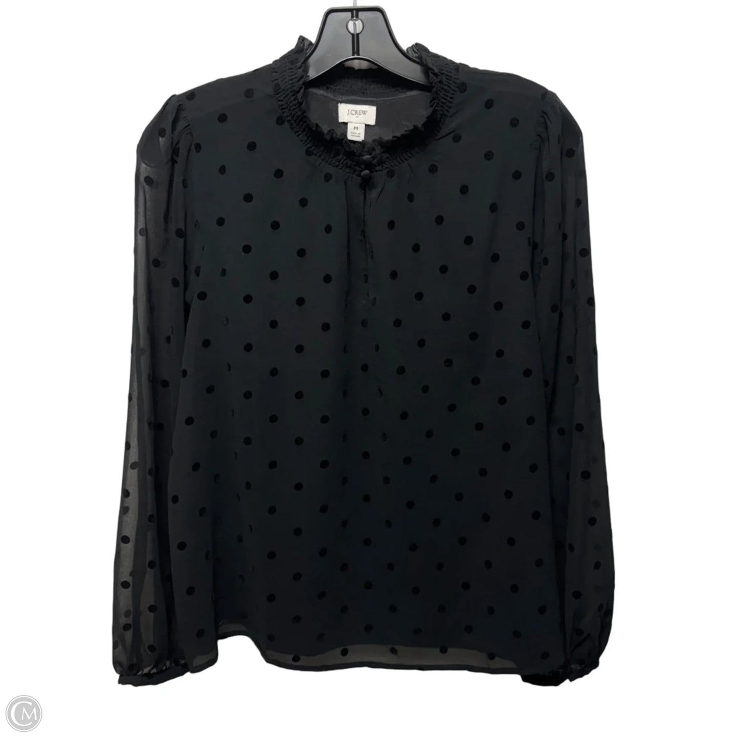 Keyhole Top Long Sleeve By J. Crew In Black, Size: M