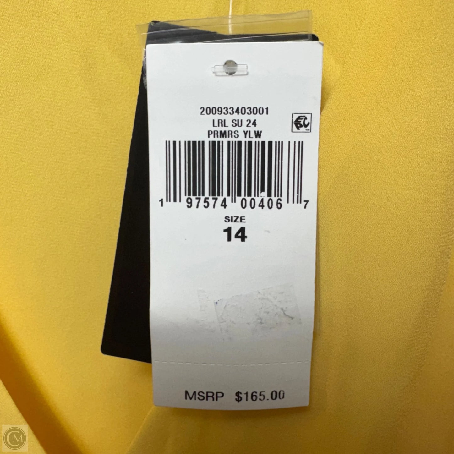 Belted Georgette Puff-Sleeve Dress By Ralph Lauren Black Label In Primrose Yellow, Size: 14