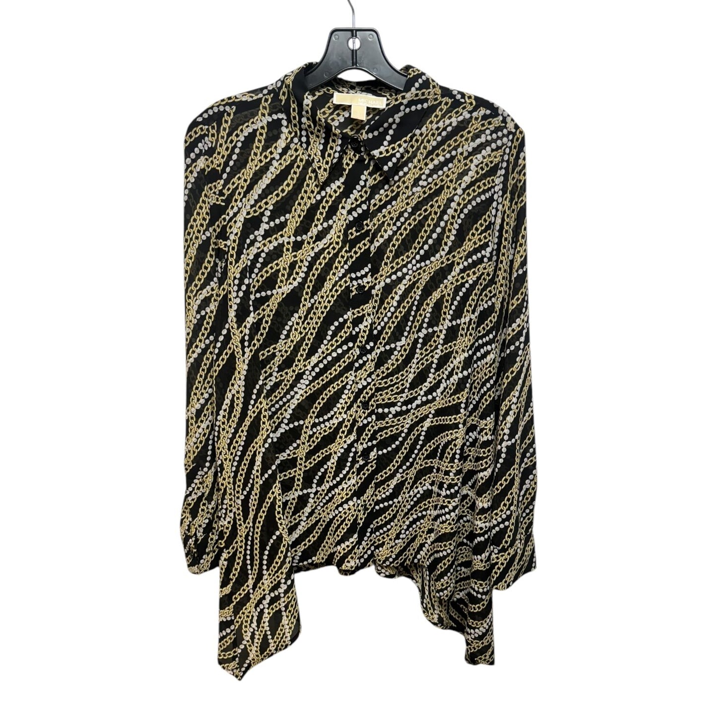 Chain & Pearl Top Long Sleeve By Michael By Michael Kors Size: L