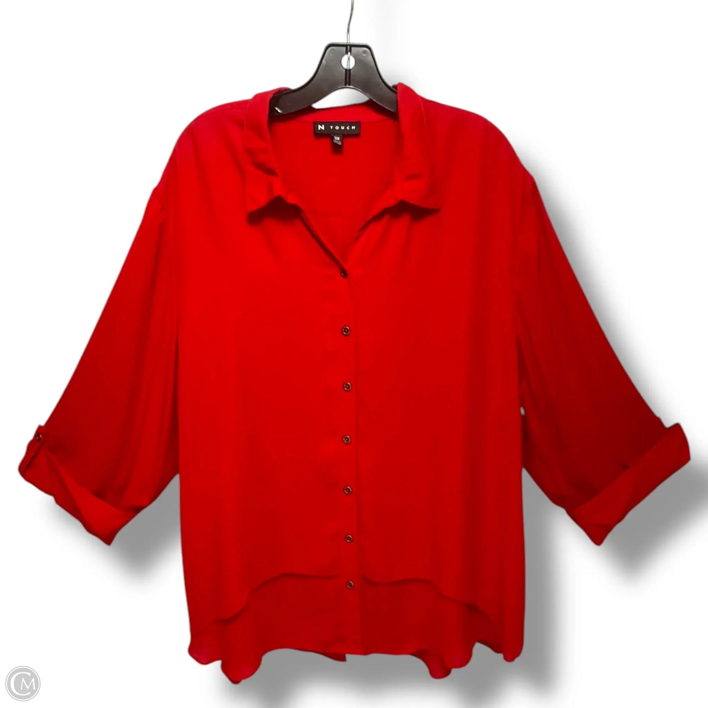 Top Long Sleeve By N Touch In Red, Size: 3x