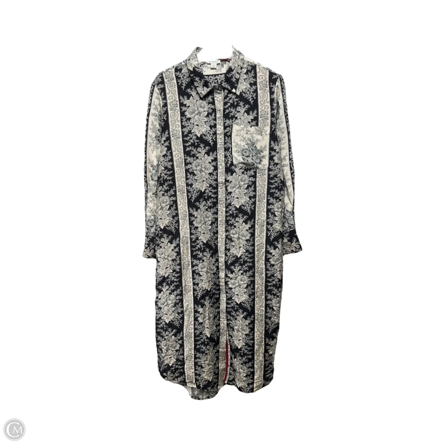 Pont Royal Duster Dress By Sundance In Black Floral Print, Size: M