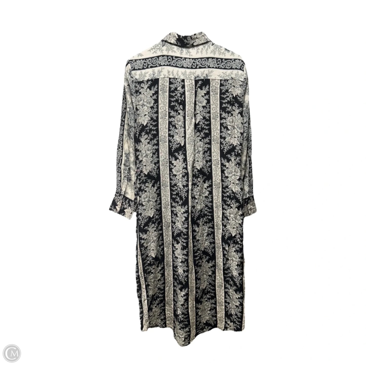 Pont Royal Duster Dress By Sundance In Black Floral Print, Size: M