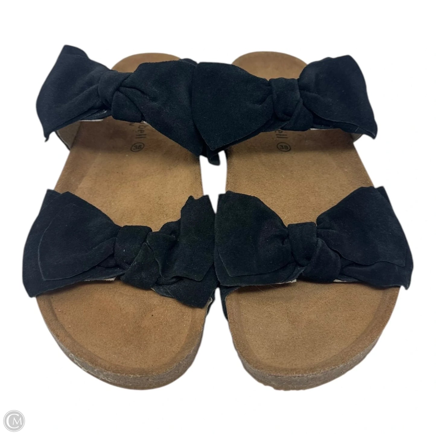 Suede Bow Slides Sandals Flats By Jeffery Campbell In Black, Size: 7.5