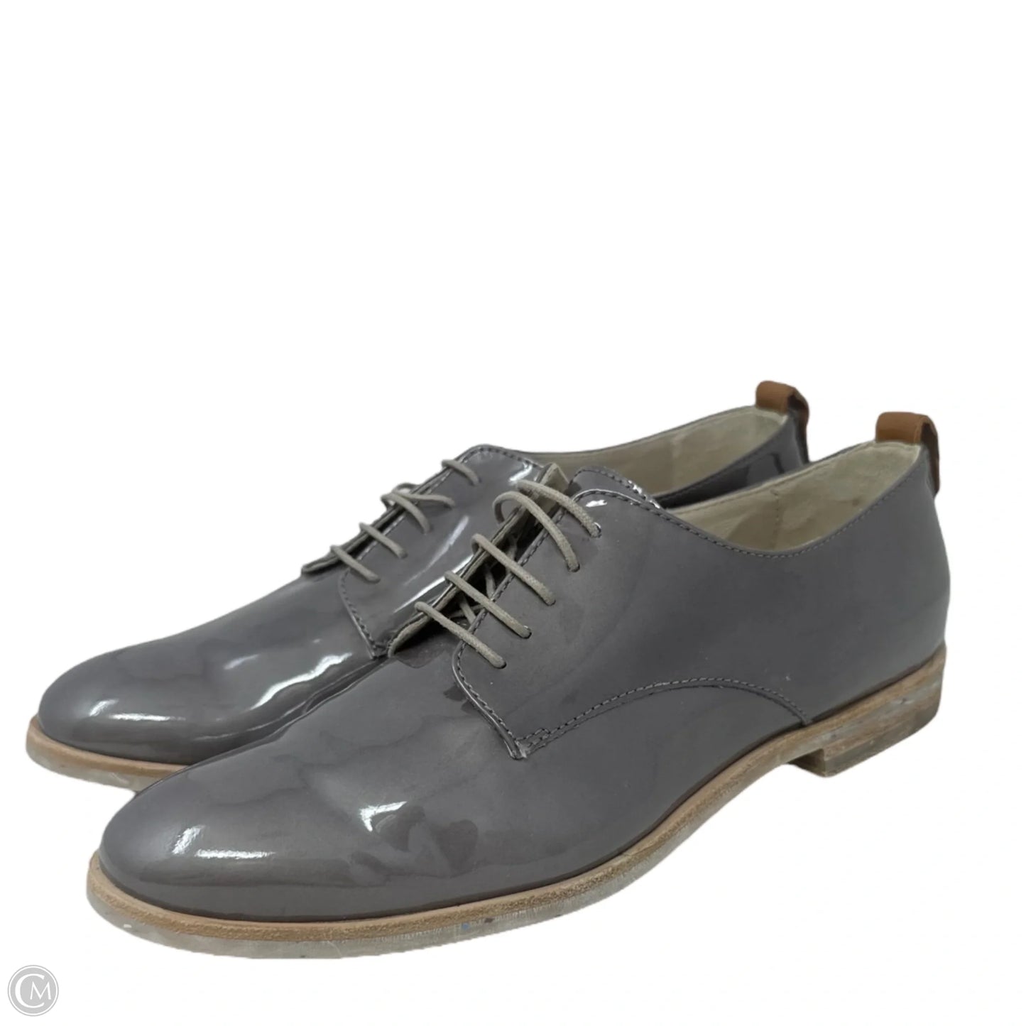 Metallic Patent Oxfords By Agl In Grey, Size: US 6.5/ IT 36.5