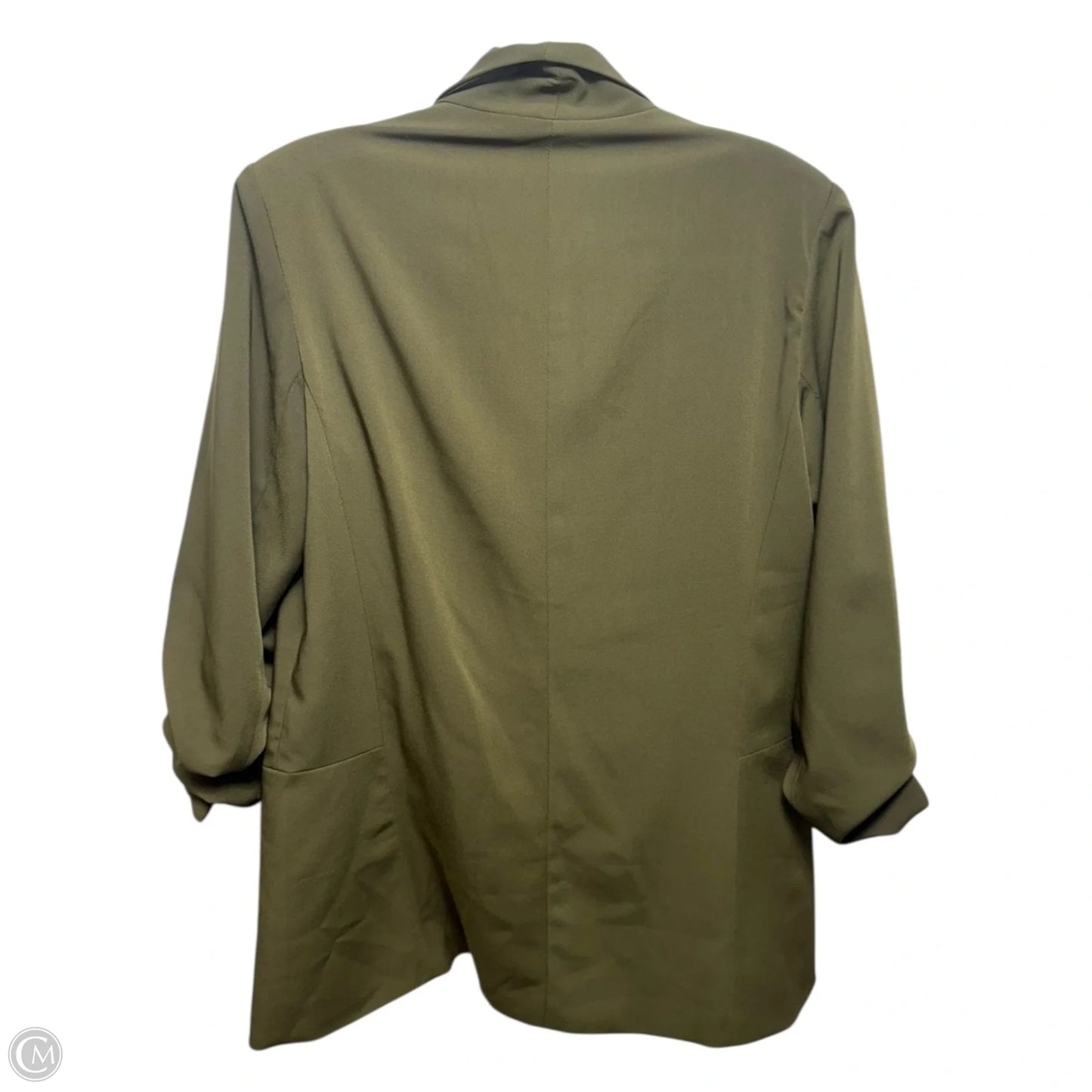 Ruched Sleeve Blazer By Venti6 In Green, Size: L