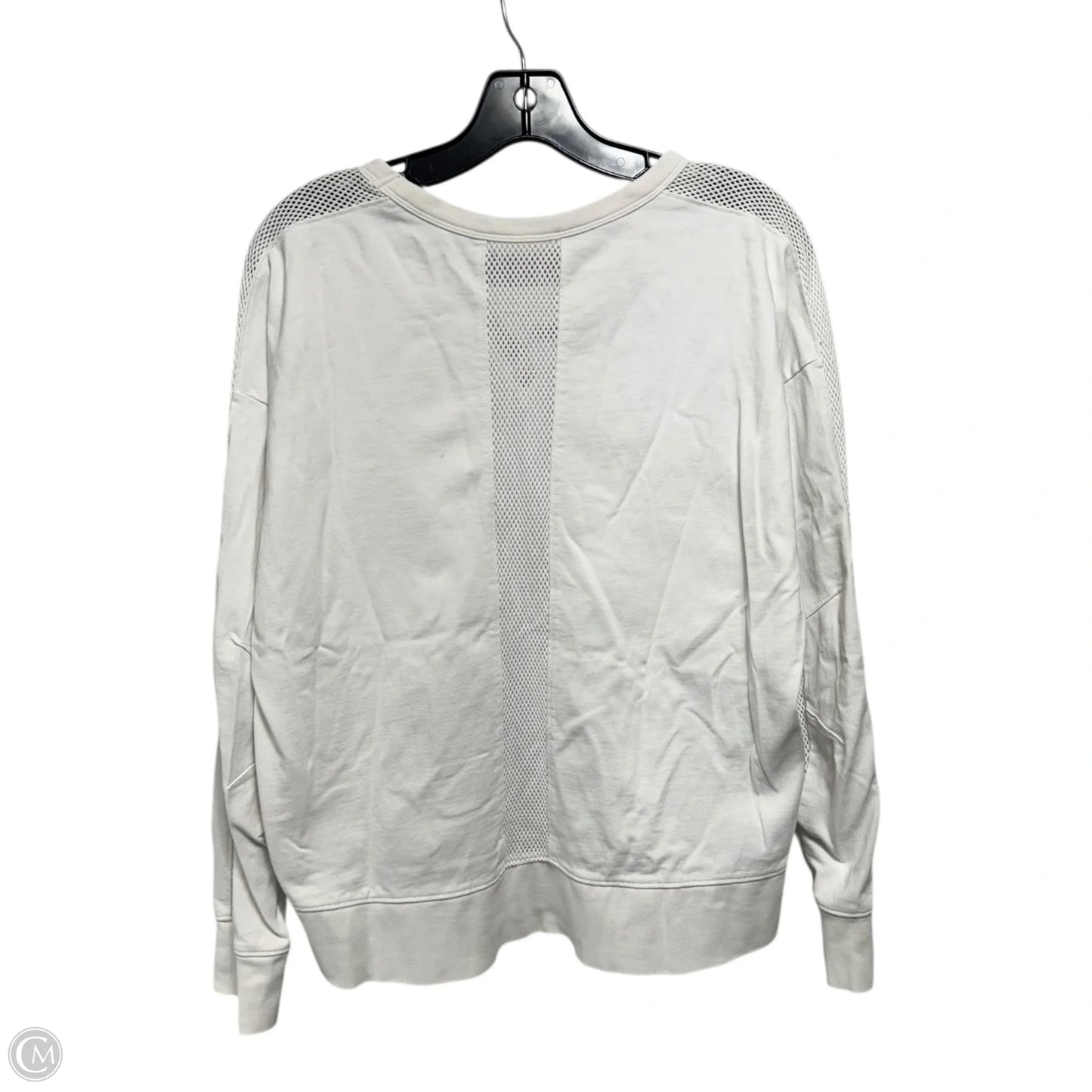 Mesh Trim Athletic Top Long Sleeve Crewneck By Athleta In White, Size: L