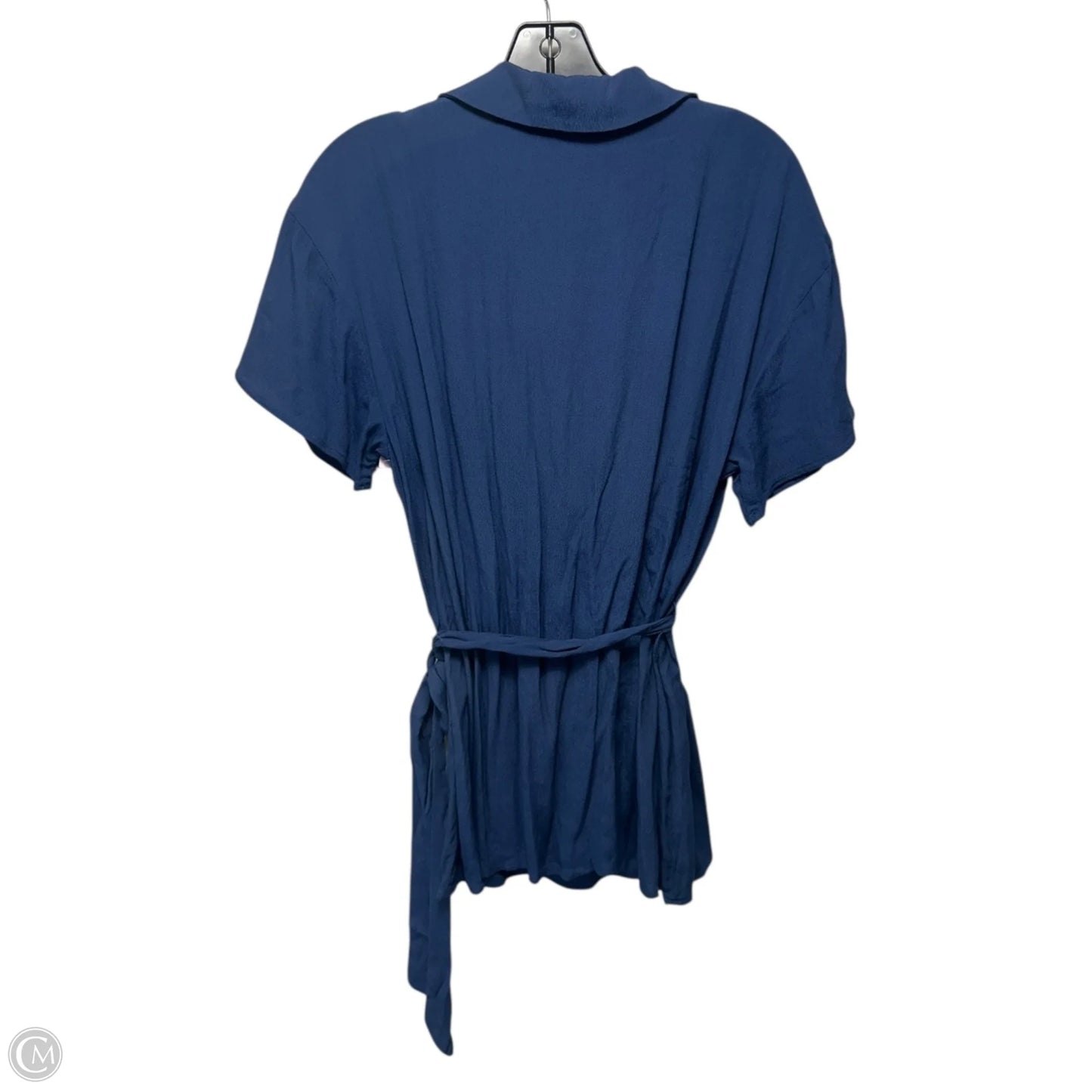 Belted Wrap Top By Modcloth In Navy, Size: L