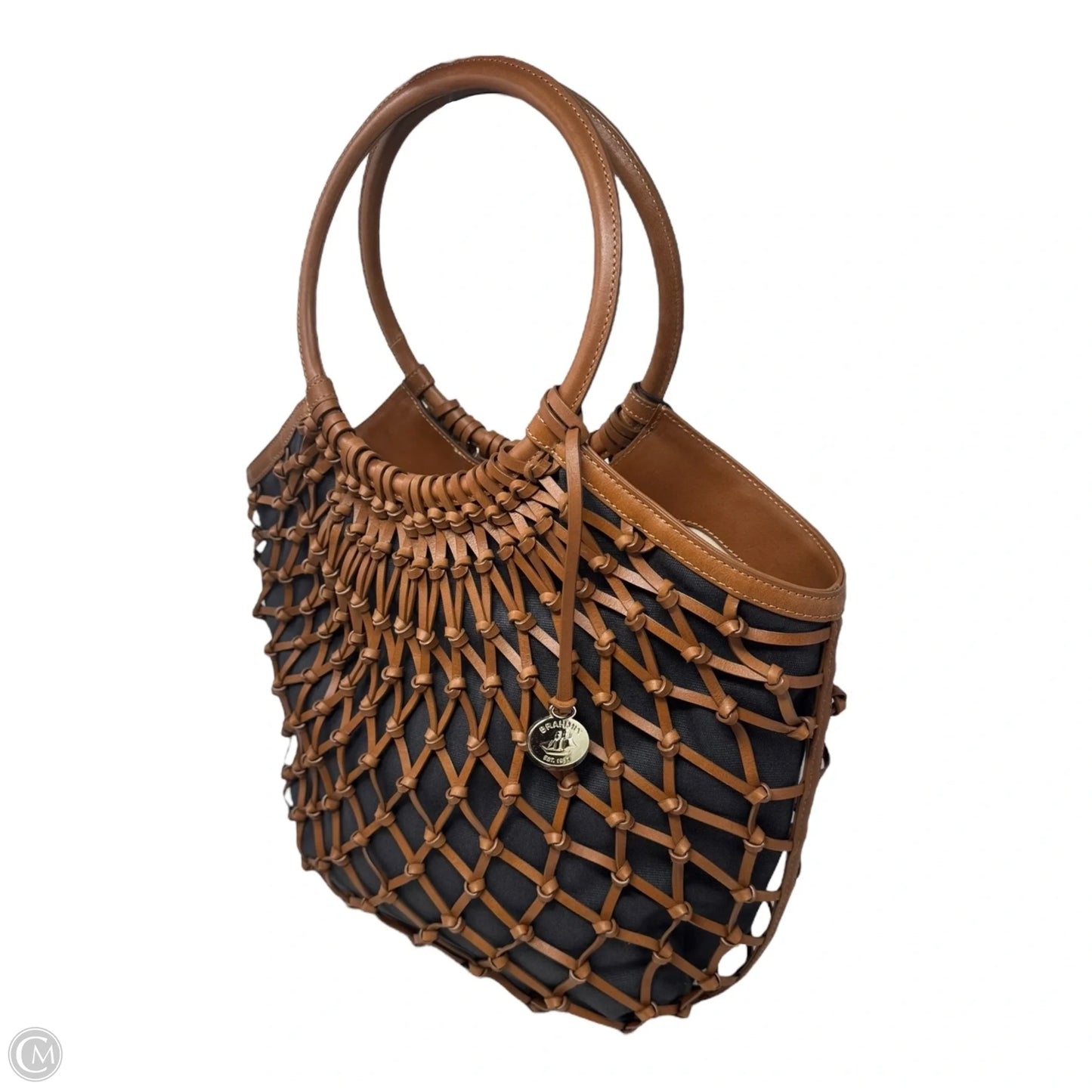 Meloney Leather Knot Handbag Designer By Brahmin, Size: Large