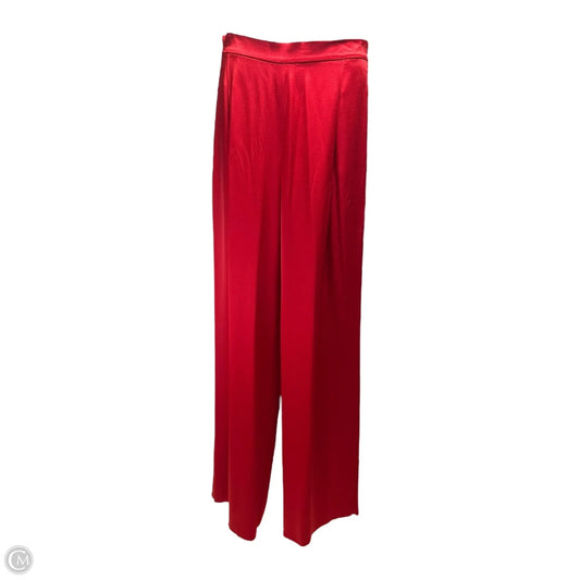 Pallida Crêpe Wide Leg Pants Designer By Max Mara In Red, Size: 14