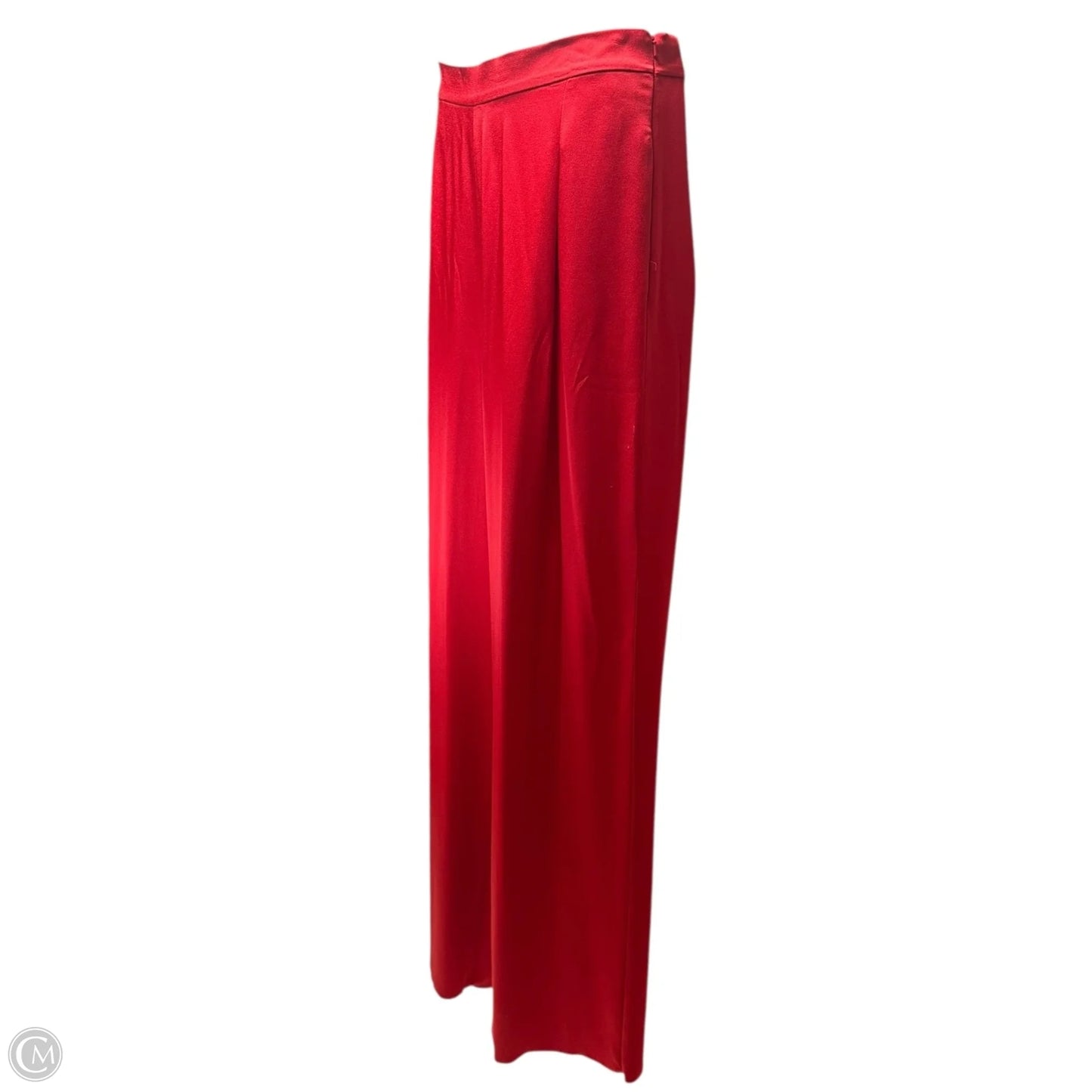 Pallida Crêpe Wide Leg Pants Designer By Max Mara In Red, Size: 14