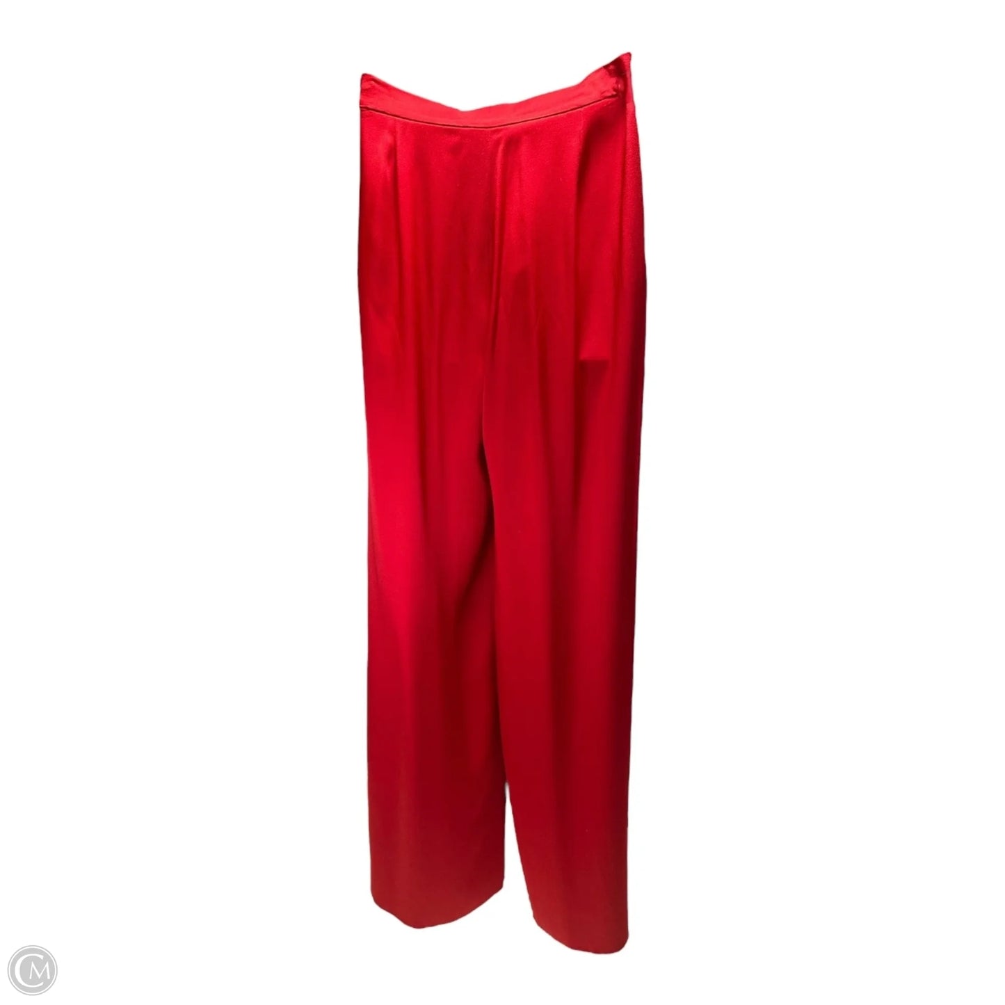 Pallida Crêpe Wide Leg Pants Designer By Max Mara In Red, Size: 14