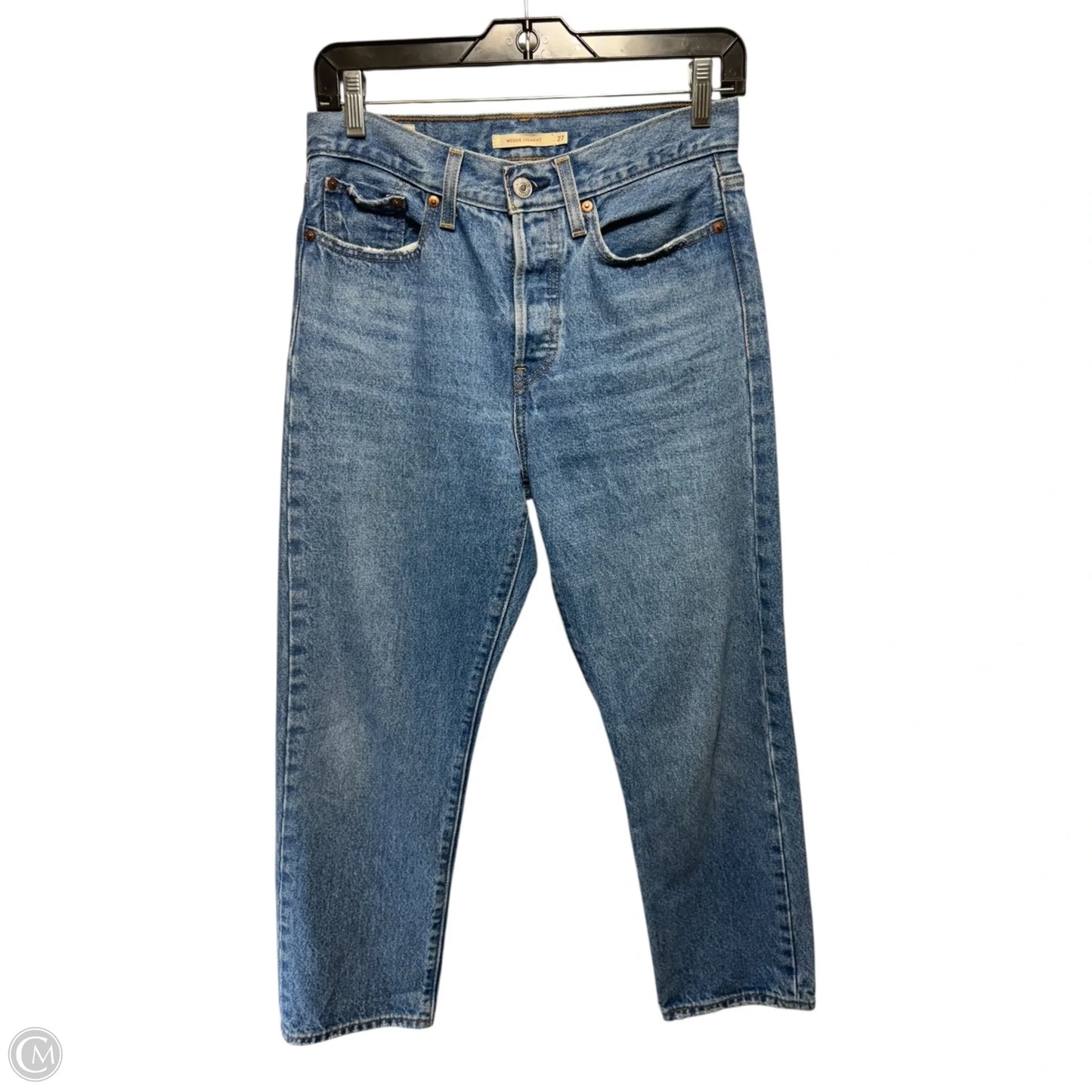 Wedgie Jeans Straight By Levis In Blue Denim, Size: 27