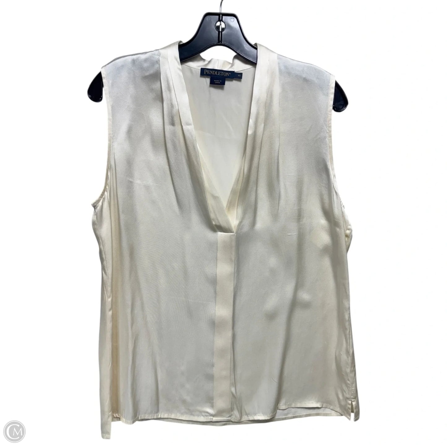 Silk Top Sleeveless By Pendleton In Cream, Size: 12