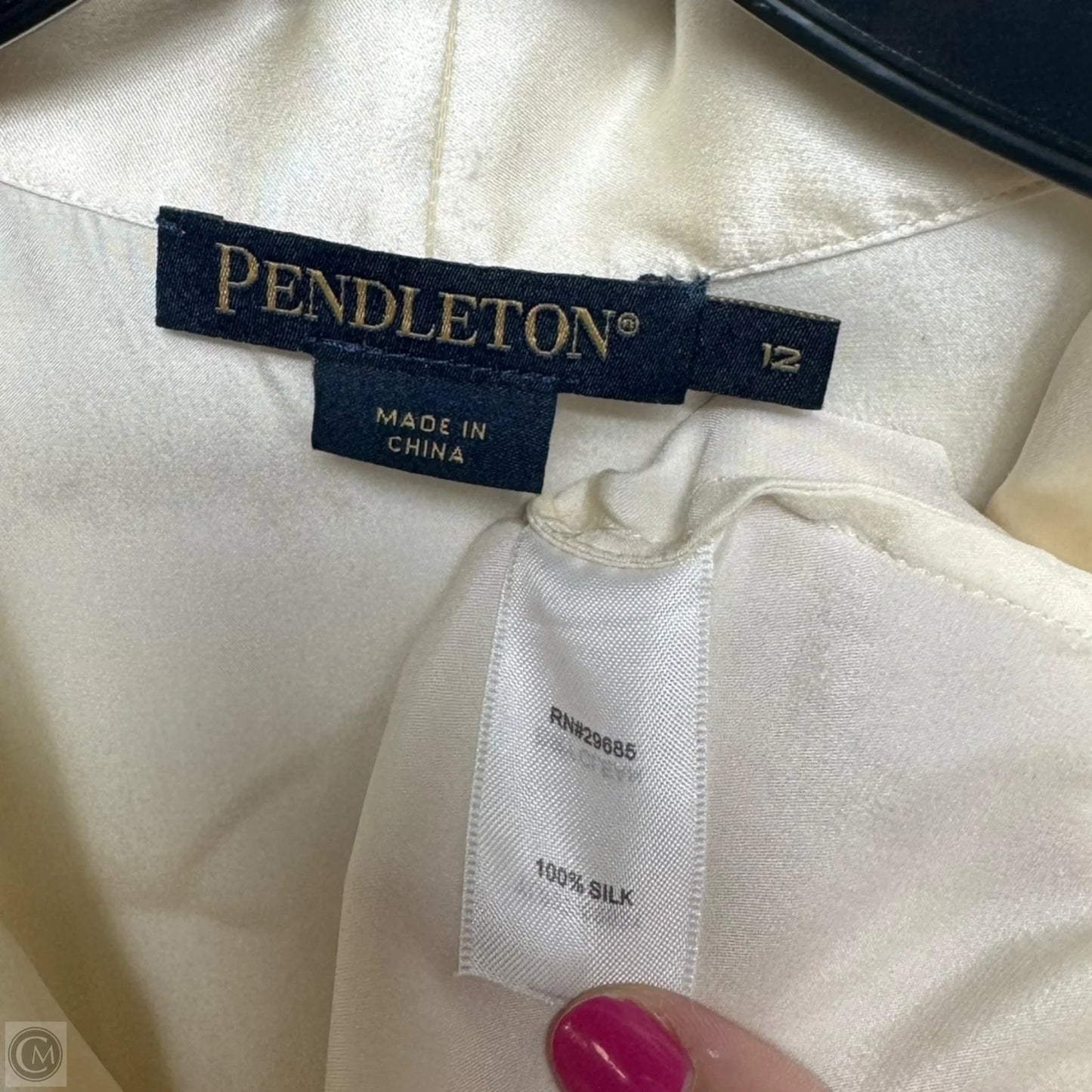 Silk Top Sleeveless By Pendleton In Cream, Size: 12
