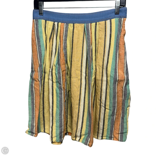 Linen Blend Skirt Mini & Short By Odille In Striped Pattern, Size: 4