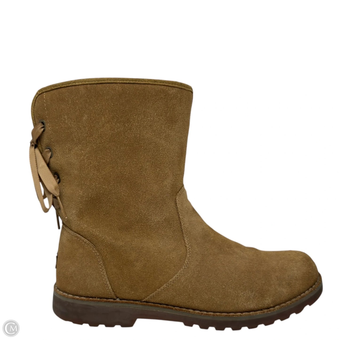 Corene Lace Up Boots Designer By Ugg In Tan, Size: 6