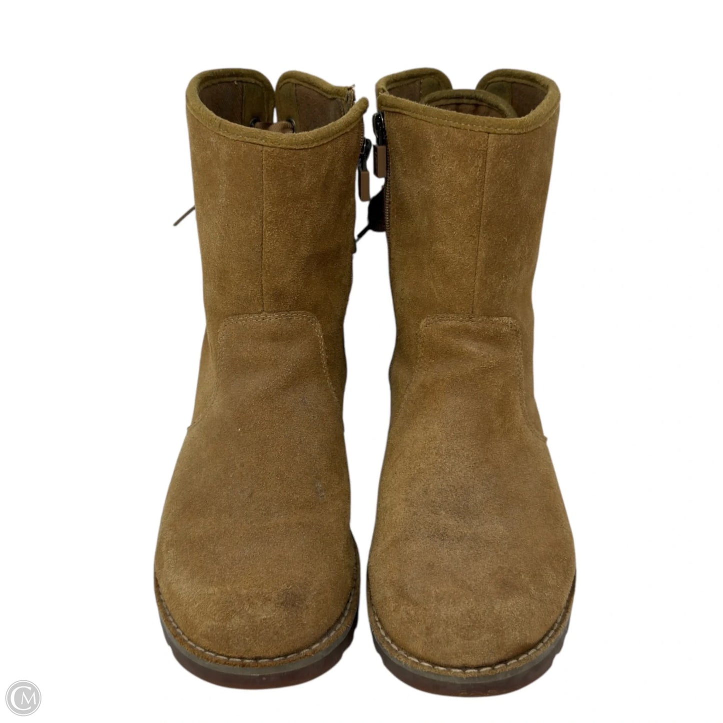 Corene Lace Up Boots Designer By Ugg In Tan, Size: 6