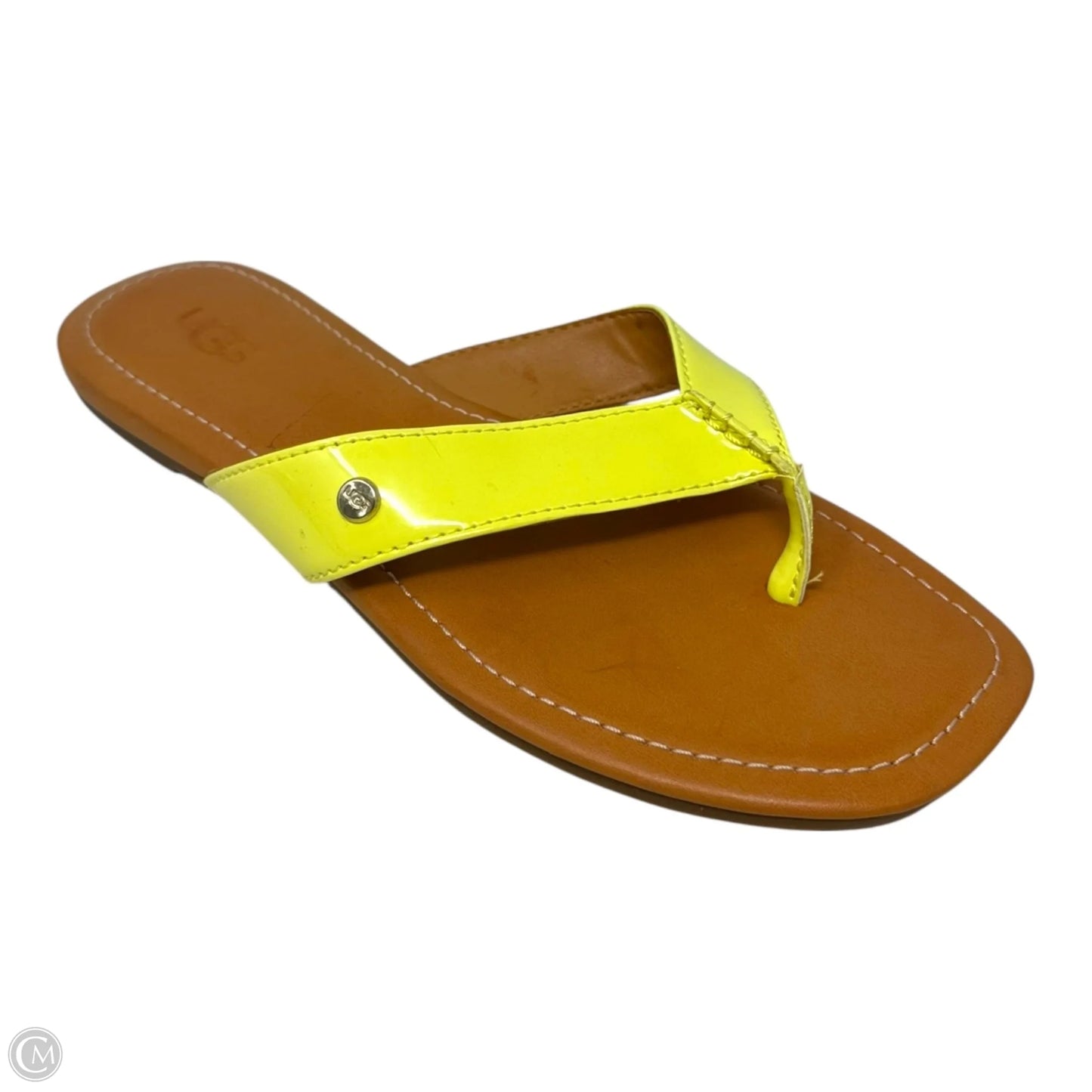Tuolumne Flip Flop Sandals Designer By Ugg In Yellow, Size: 7