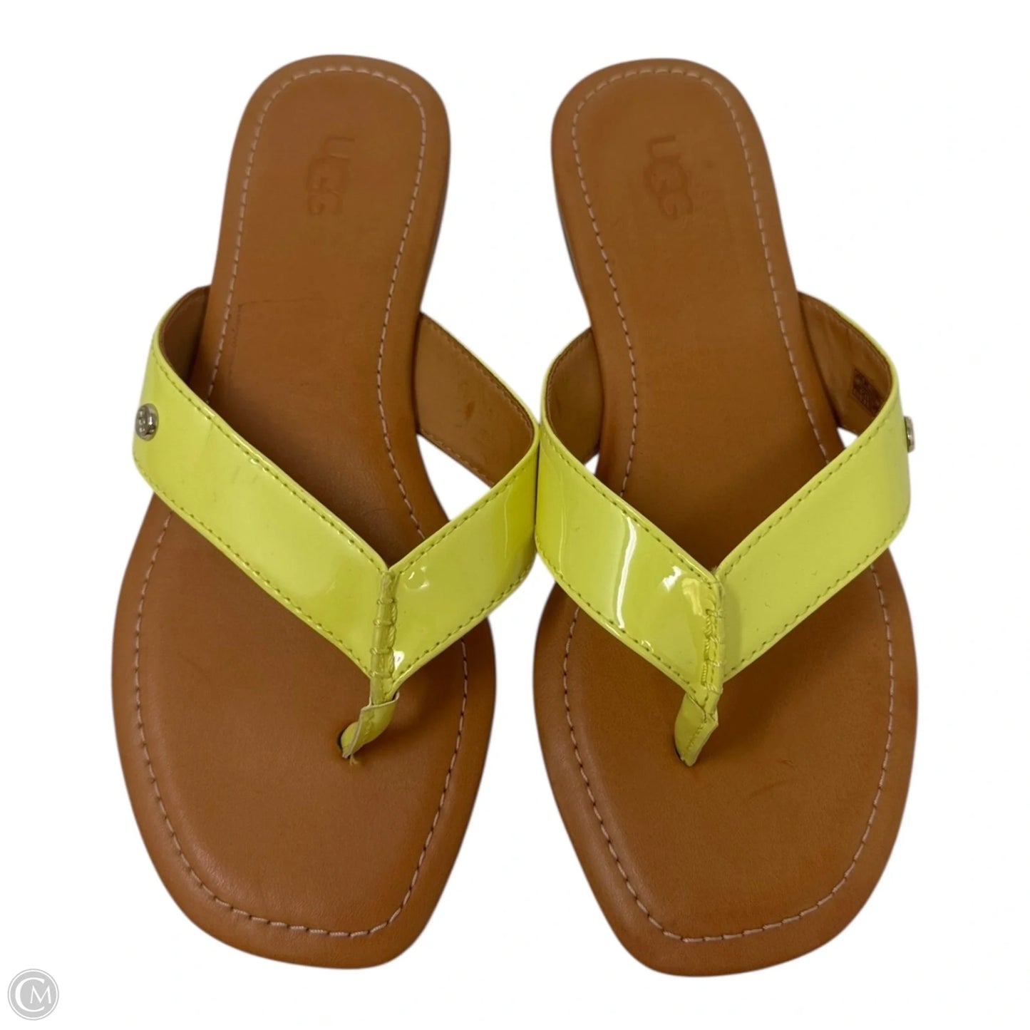 Tuolumne Flip Flop Sandals Designer By Ugg In Yellow, Size: 7