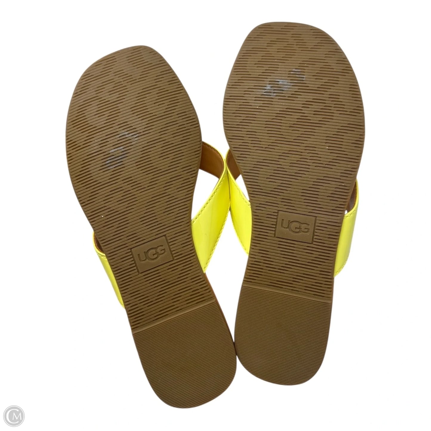 Tuolumne Flip Flop Sandals Designer By Ugg In Yellow, Size: 7