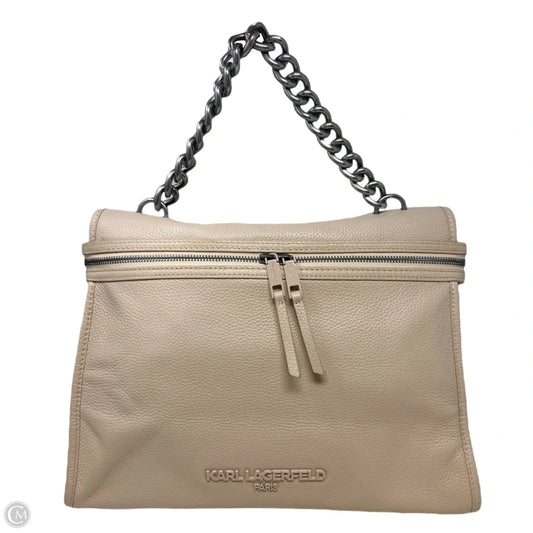 Alexi Chunky Chain Strap Handbag Designer By Karl Lagerfeld, Size: Large