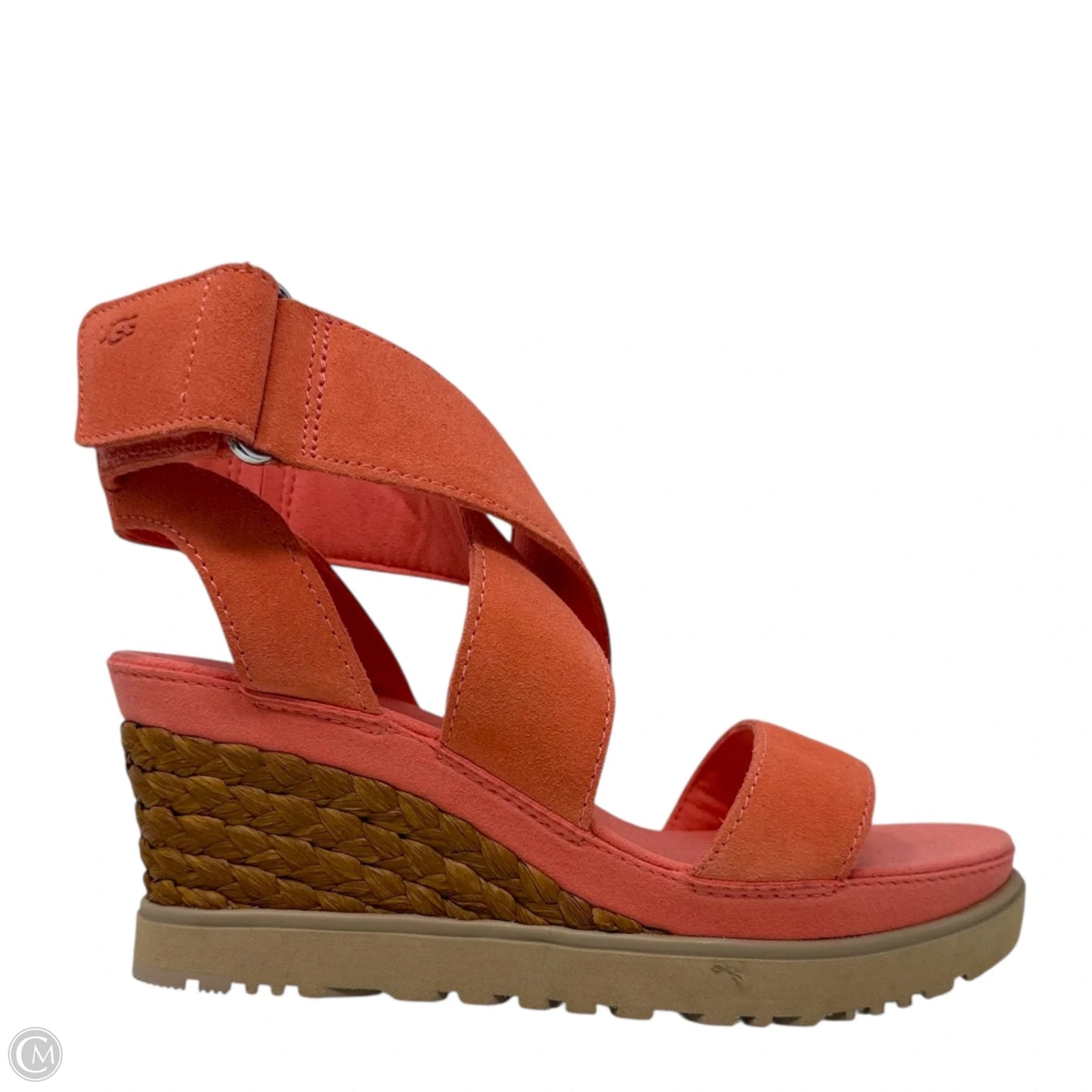 Ileana Ankle Strap Wedge Sandals Designer By Ugg In Peach, Size: 7