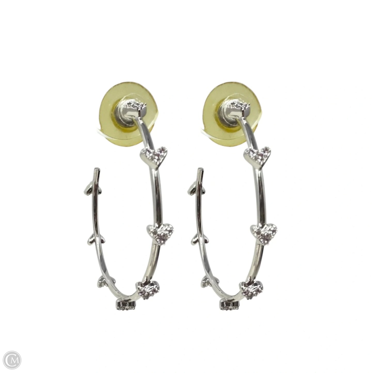 Haven Pave Heart Hoop Earrings Sterling Silver By Kendra Scott