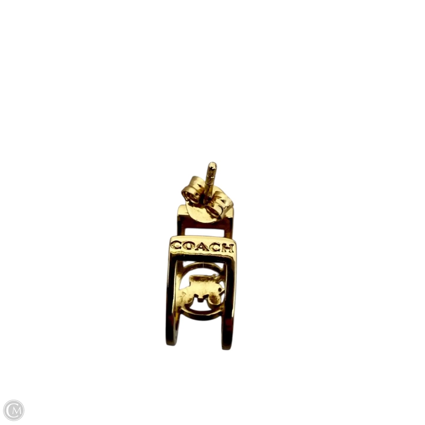 Horse And Carriage Huggie Earrings Designer By Coach