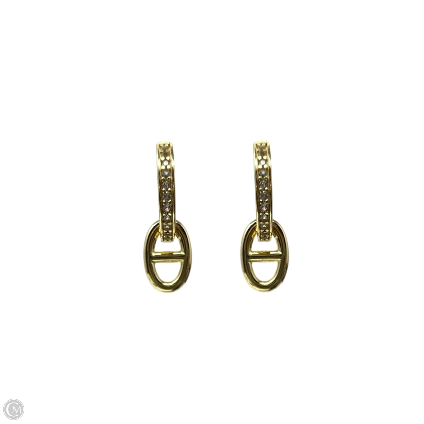 Vermeil Pave Hoop With Nautical Link Earrings By Clothes Mentor