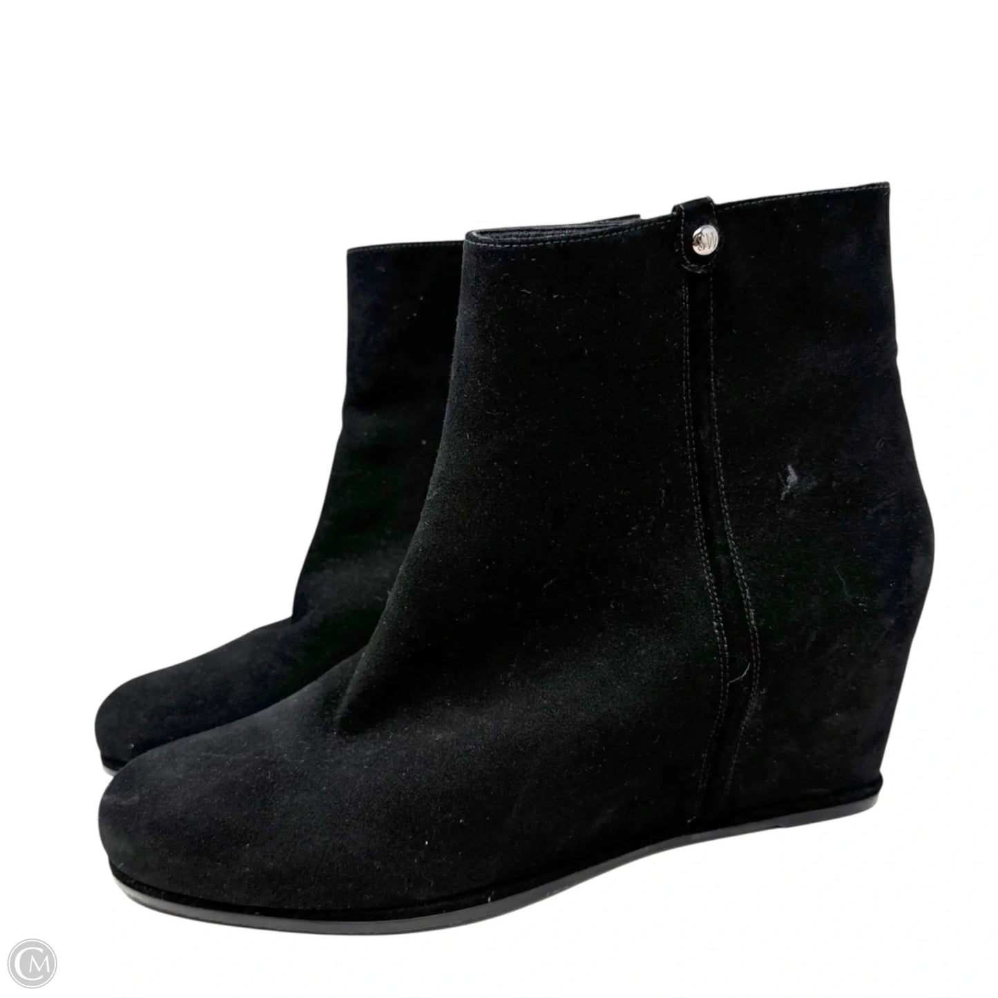 Sidetrack Wedge Boots Designer By Stuart Weitzman In Black, Size: 11.5