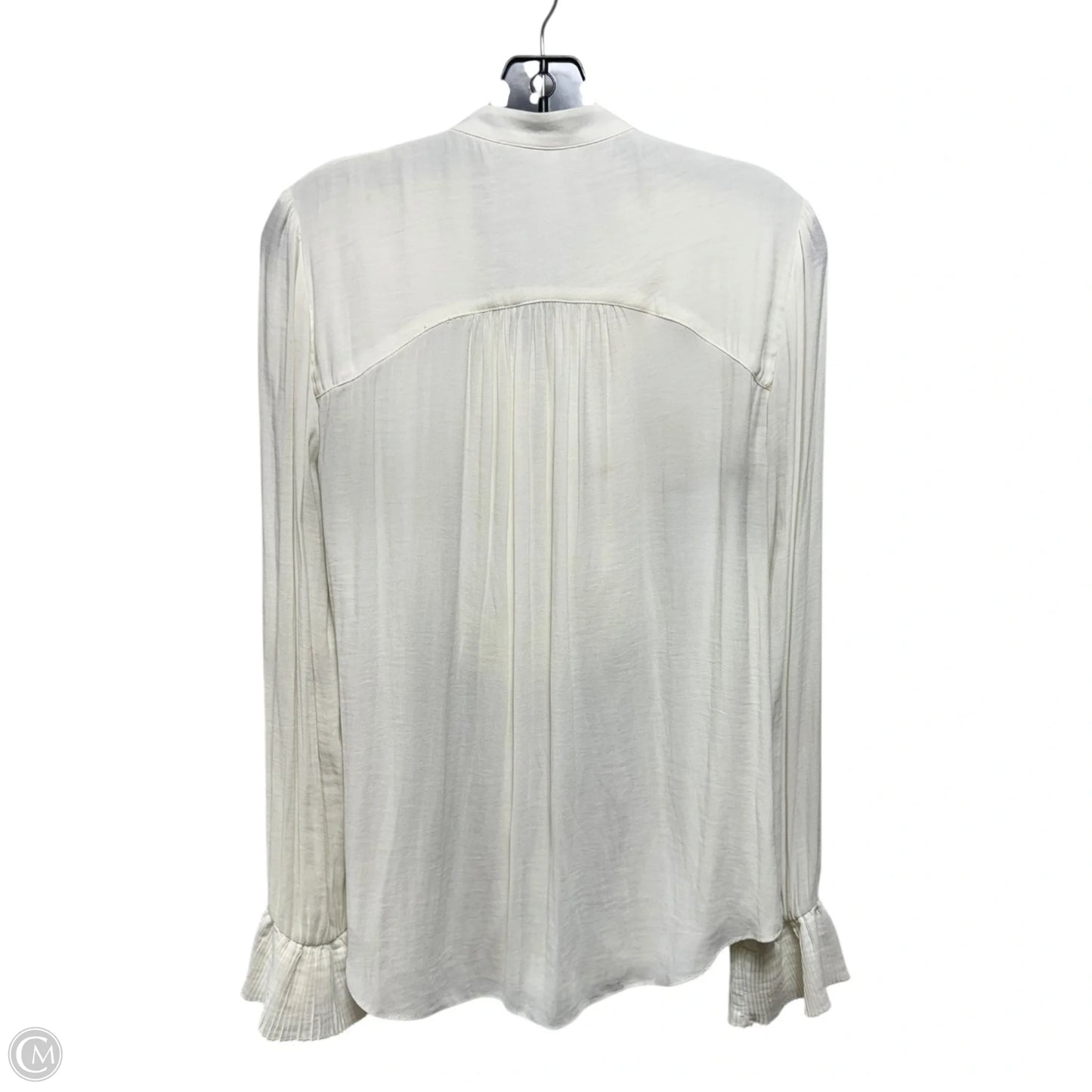 Ruffle All Shook Up Pintuck Button Down Top By Free People In Ivory, Size: M