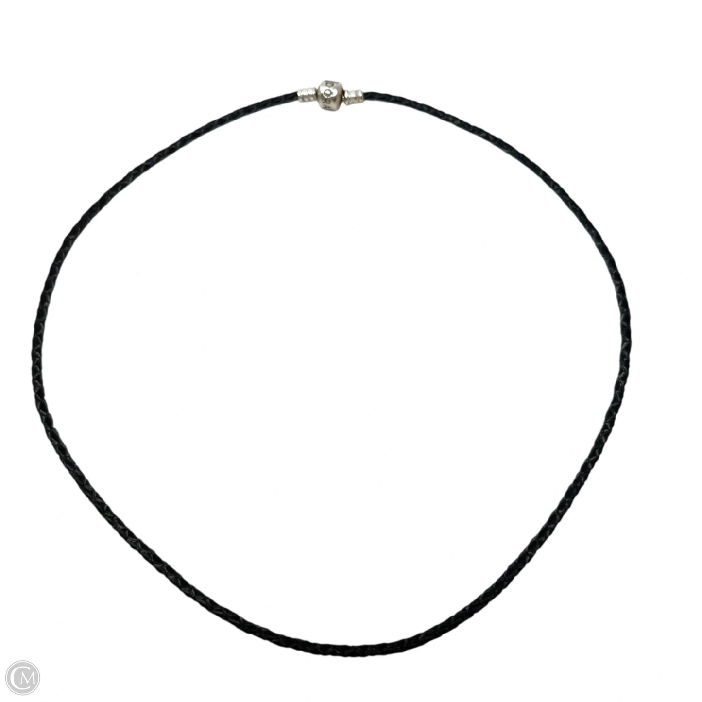Moments Black Leather & Sterling Silver Necklace By Pandora