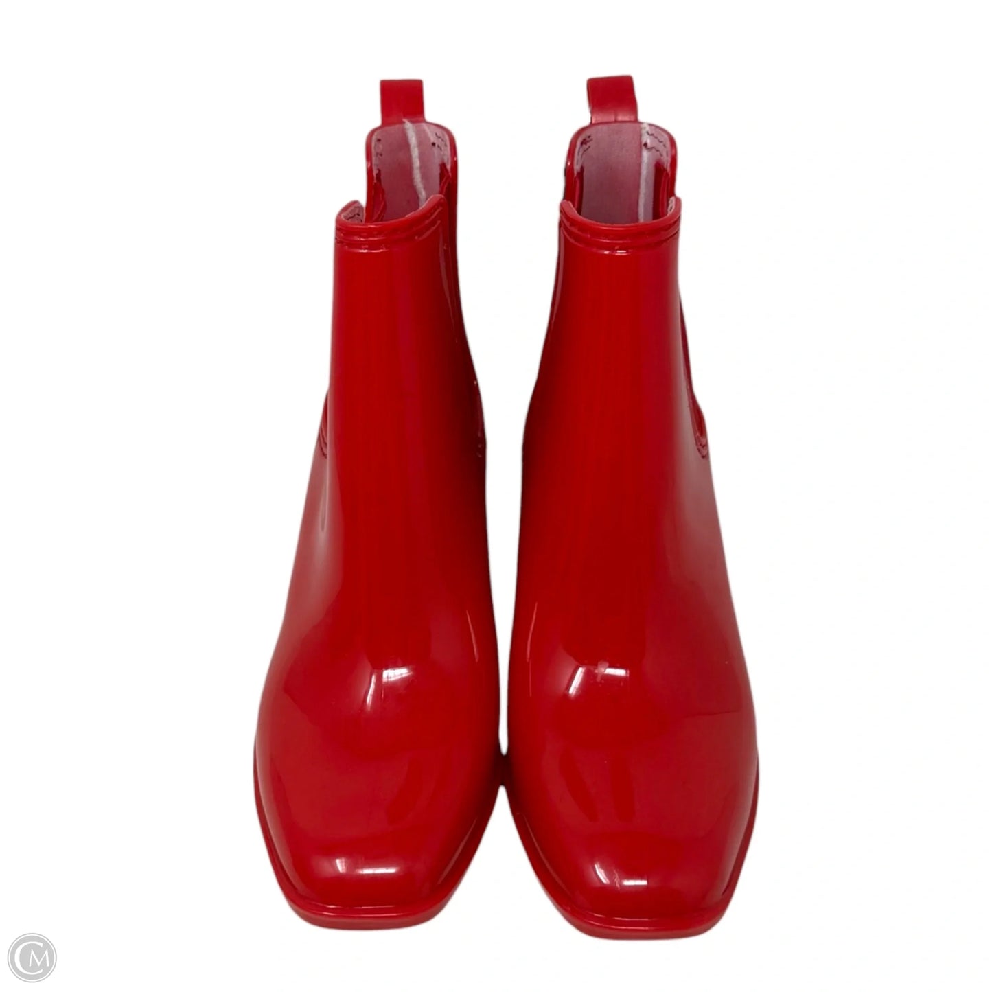 Hurricane Square-Toe Block-Heel Chelsea Boots By Jeffery Campbell In Red, Size: 8