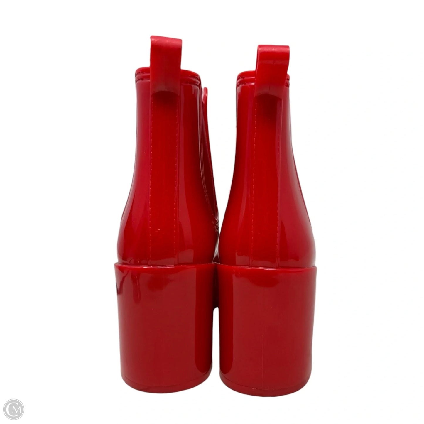 Hurricane Square-Toe Block-Heel Chelsea Boots By Jeffery Campbell In Red, Size: 8