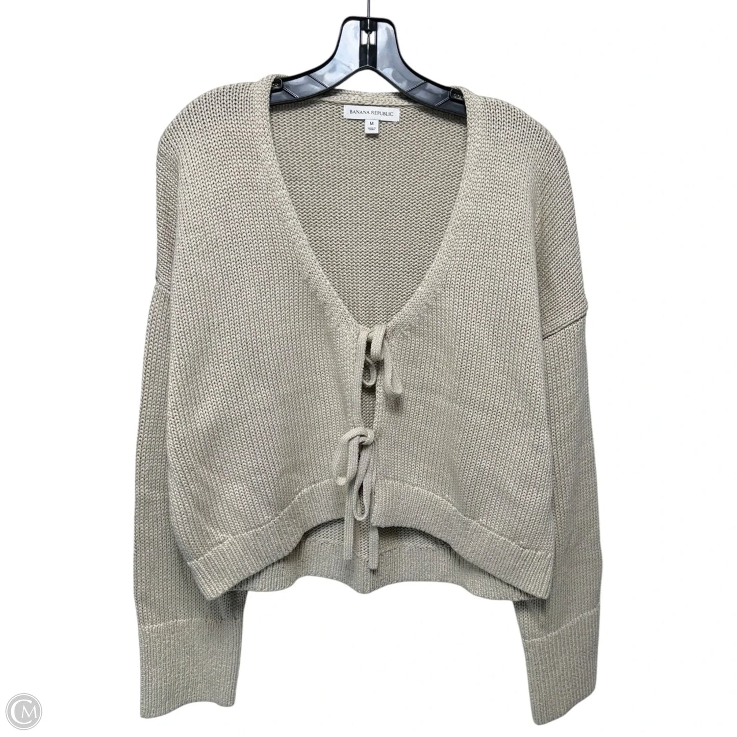 Tie Front Sweater By Banana Republic In Tan, Size: M