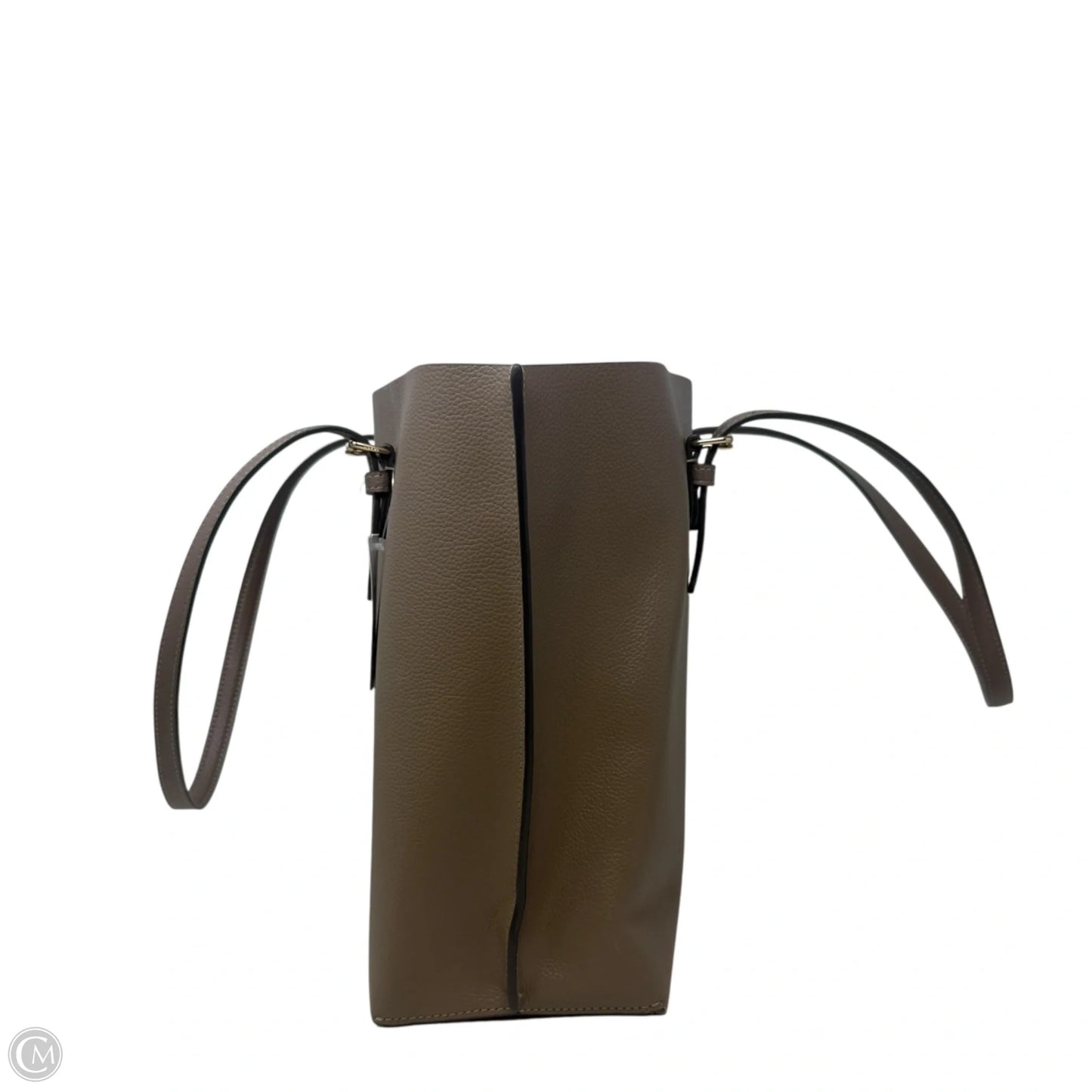 Mollie Tote Designer By Coach In Dark Stone Tumbled Leather, Size: Large