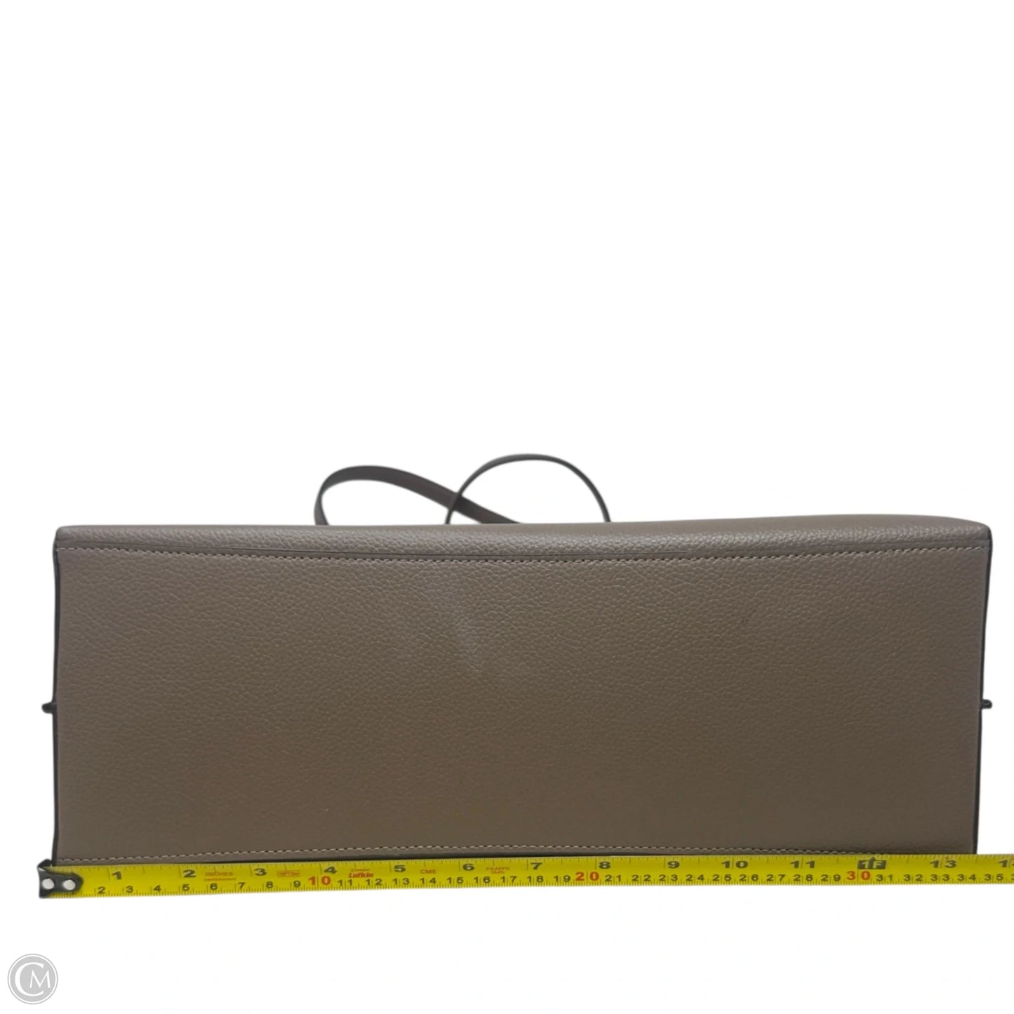 Mollie Tote Designer By Coach In Dark Stone Tumbled Leather, Size: Large