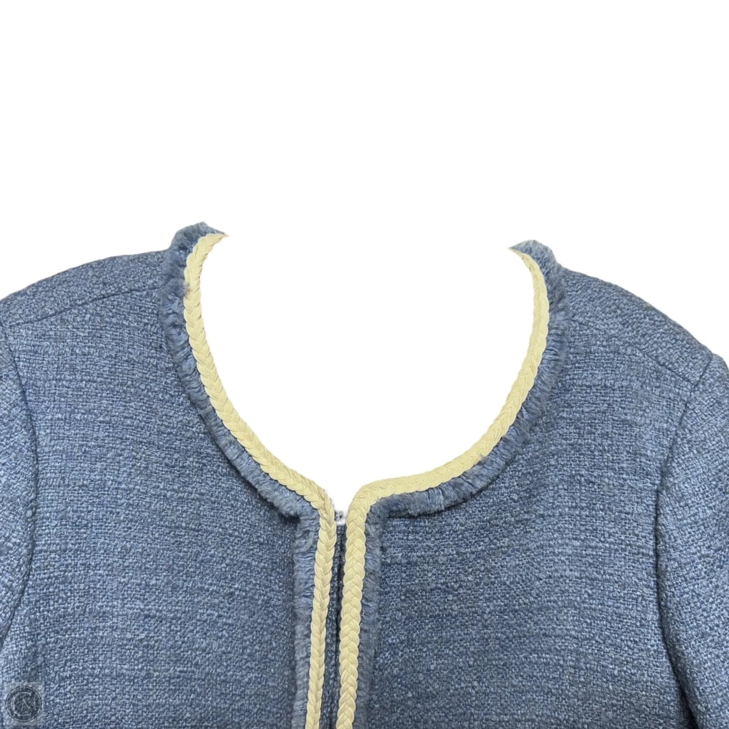 Wool Blend Jacket Other By J. Crew In Blue & White, Size: 14