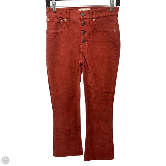 Cali Demi-Boot Pants Corduroy By Madewell In Rust, Size: 0/25