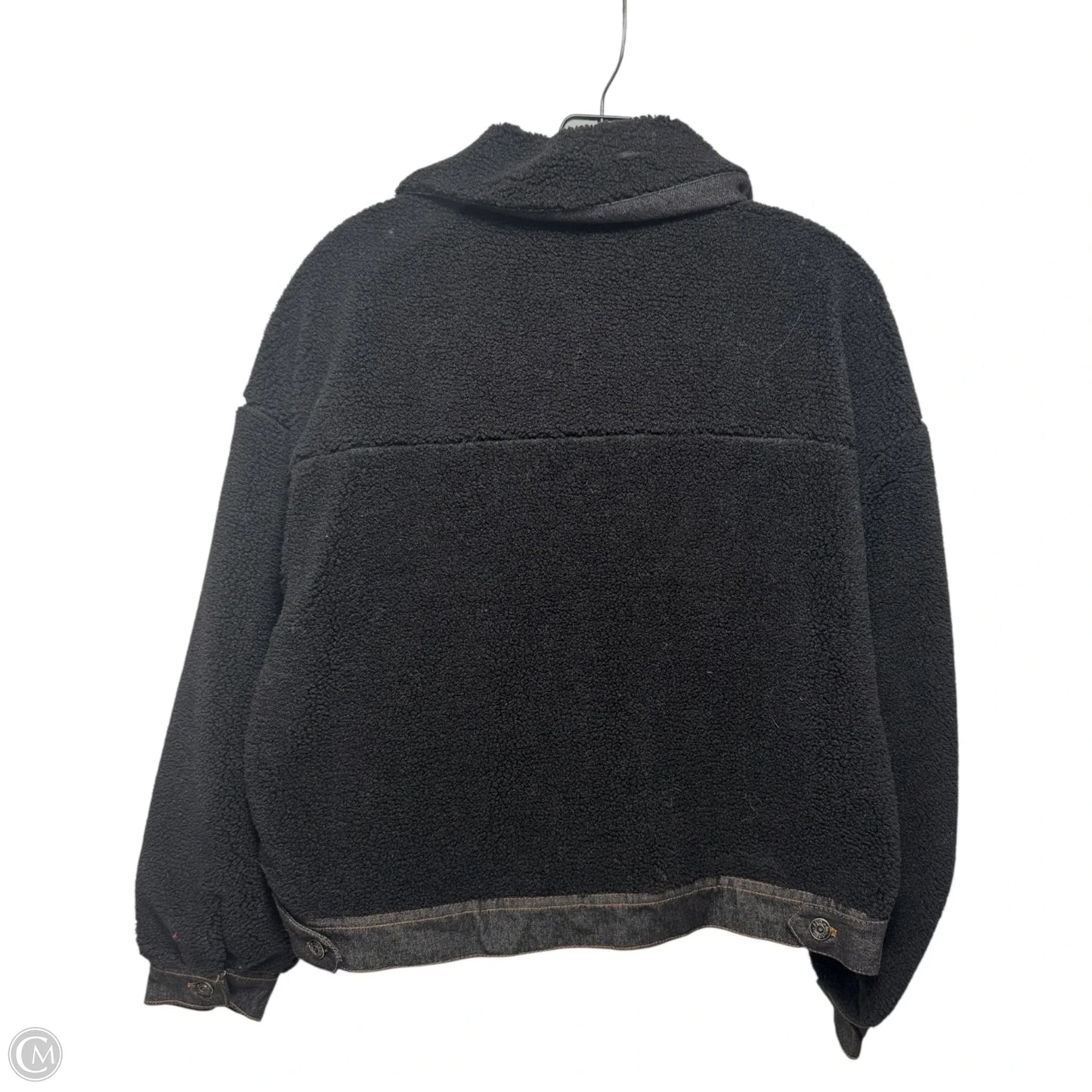 Denim Trim Jacket Fleece By Steve Madden In Black, Size: L